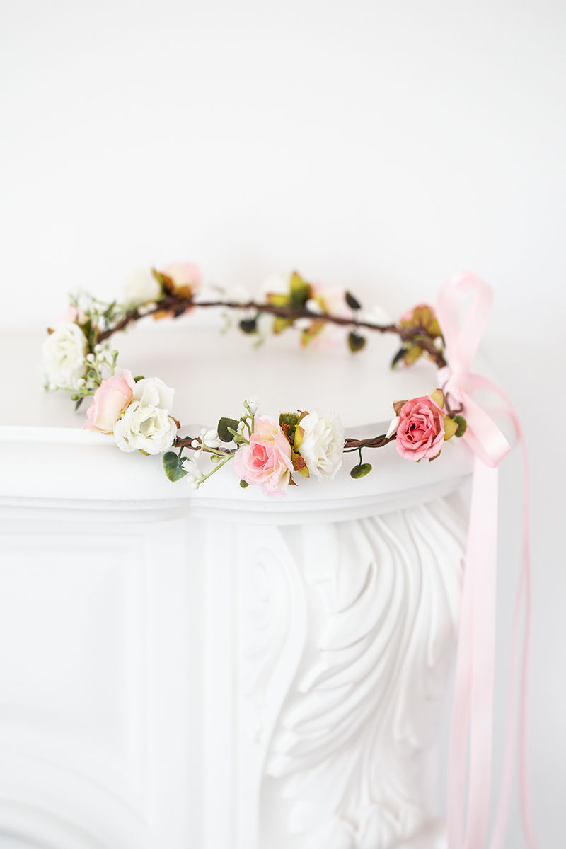 Miniaturbild: Blumenkranz Braut Hochzeit Haarkranz Blumen Haarschmuck Brautjungfern Oktoberfest Kranz Sommerfest Kopfschmuck Haarband blatt