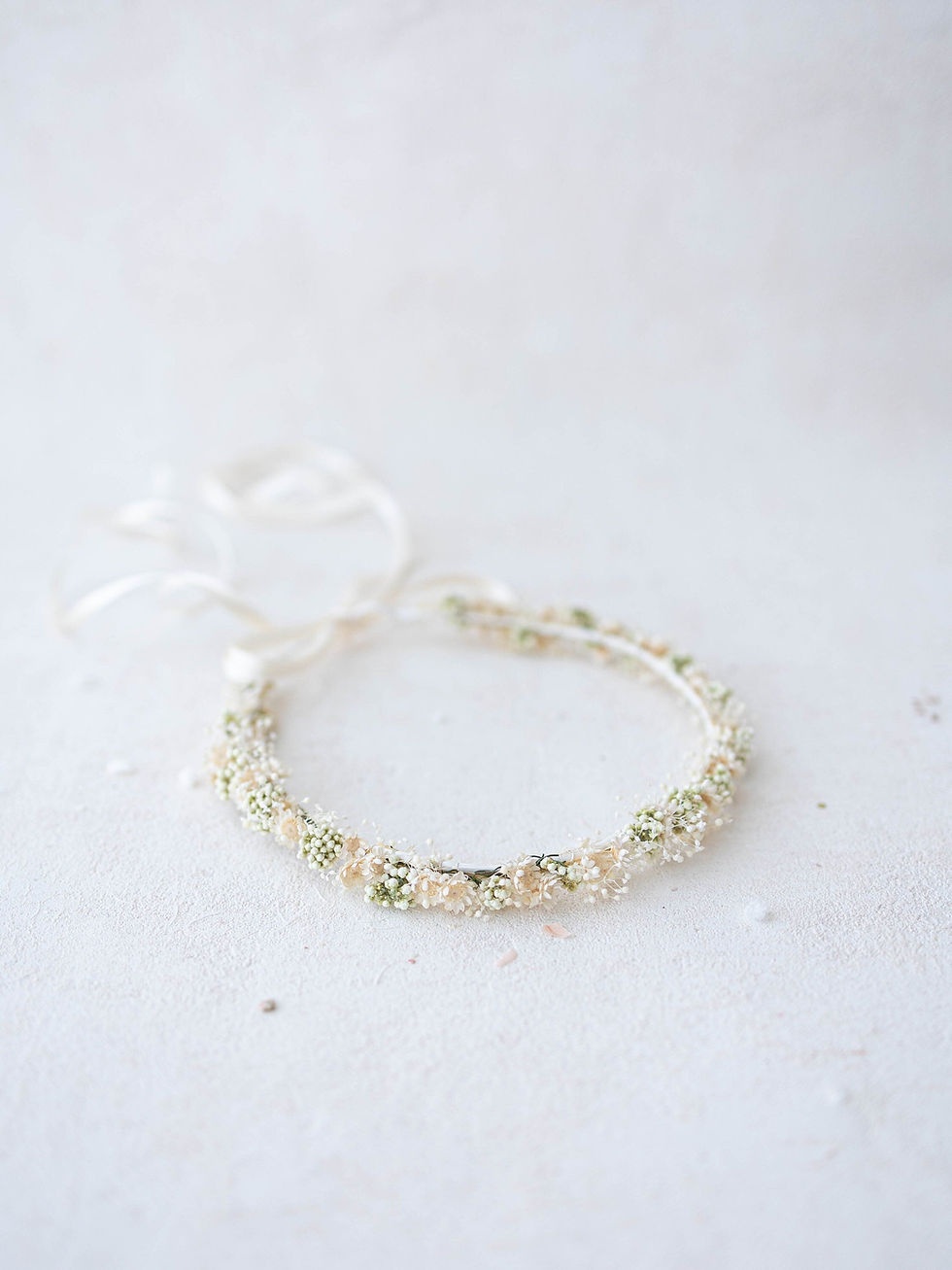 Miniaturbild: Trockenblumen Haarkranz. Braut Blumenkranz mit Schleierkraut