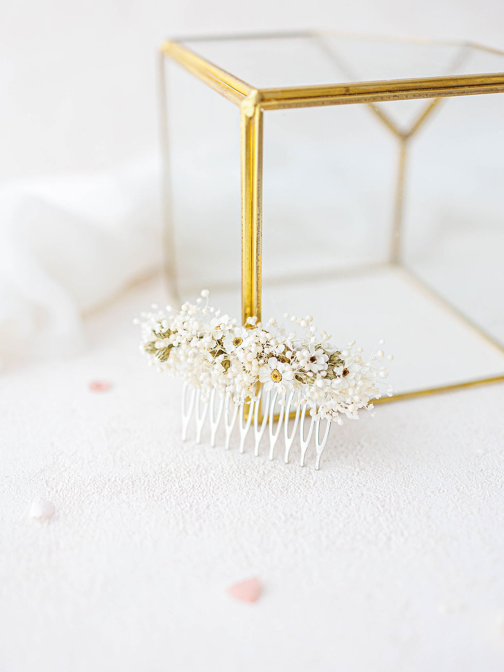 Miniaturbild: Braut Haarkamm mit Trockenblumen. Hochzeit Haarschmuck für die Braut. Boho Kopf
