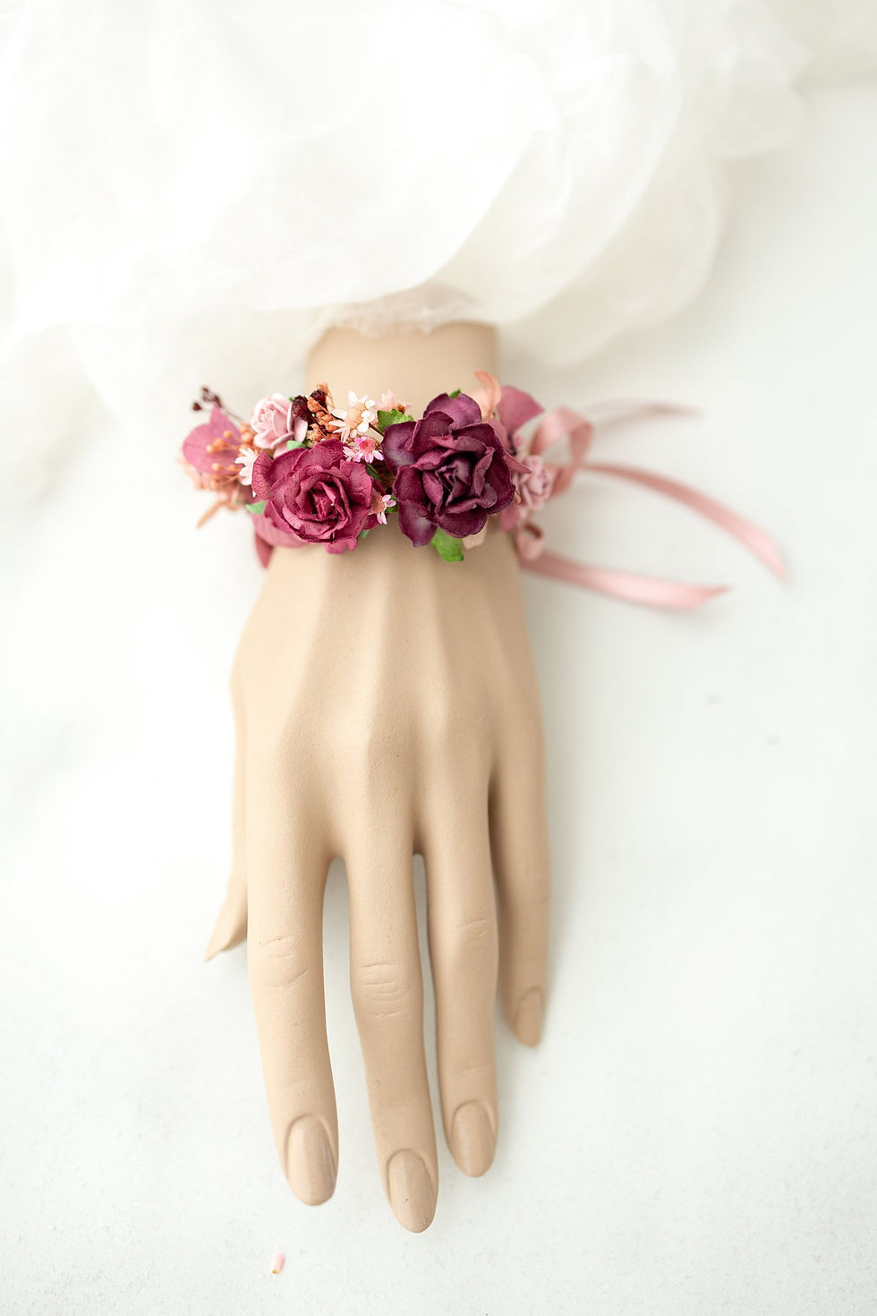Miniaturbild: Handgelenk corsage für die Braut, Blumenarmband Trauzeugin oder Brautjungfern i
