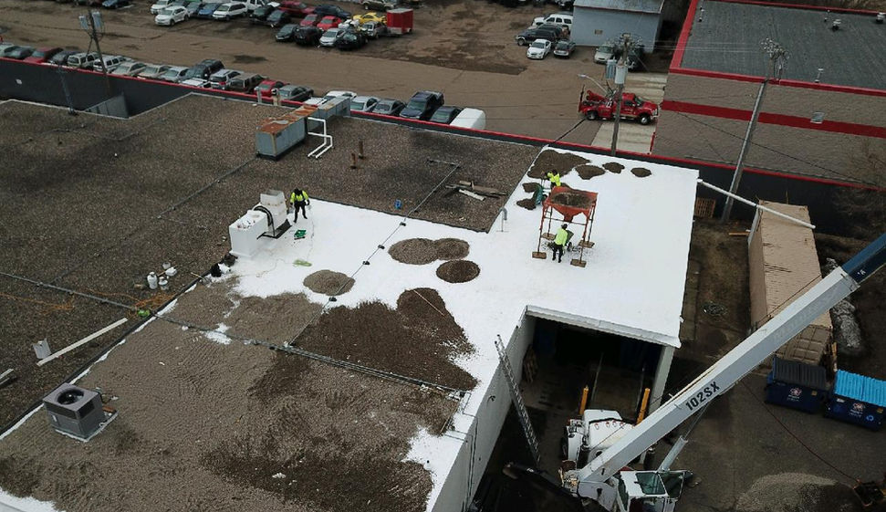 PCS Residential restored a flat roofing system for ProPlate in Anoka, MN. 