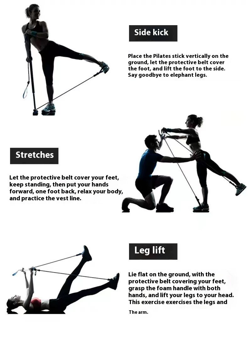 Thumbnail: Pilates Stick - Adjustable Fitness Bar for Home Workout, Yoga, Stretching & Toni