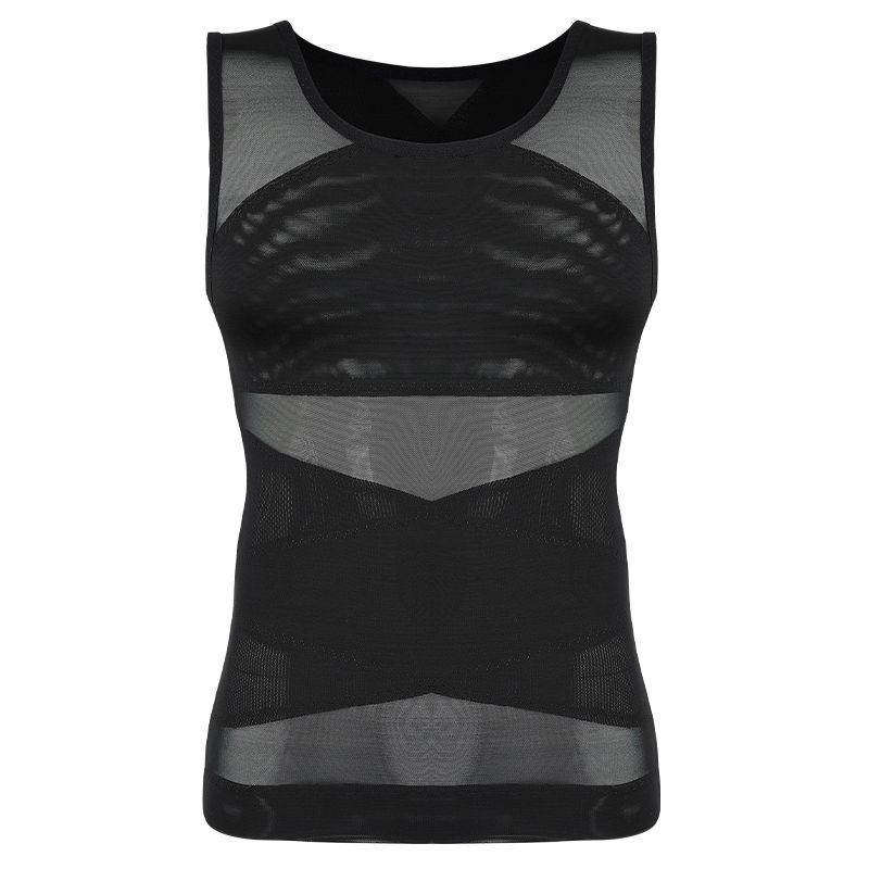 Thumbnail: Mens Slimming Body Shaper Vest Gynecomastia Compression Shirts Tummy Control Sle
