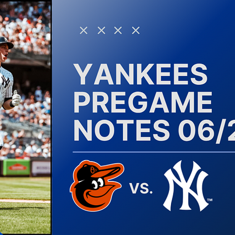 GAMEDAY: Yankees vs. Orioles, June 22nd, 2025