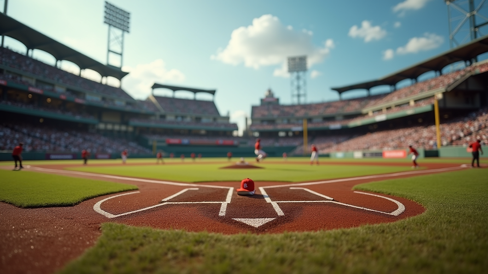 Eye-level view of a baseball field during a game