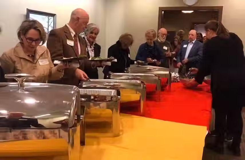 The buffet table