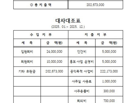2025년도 결산서