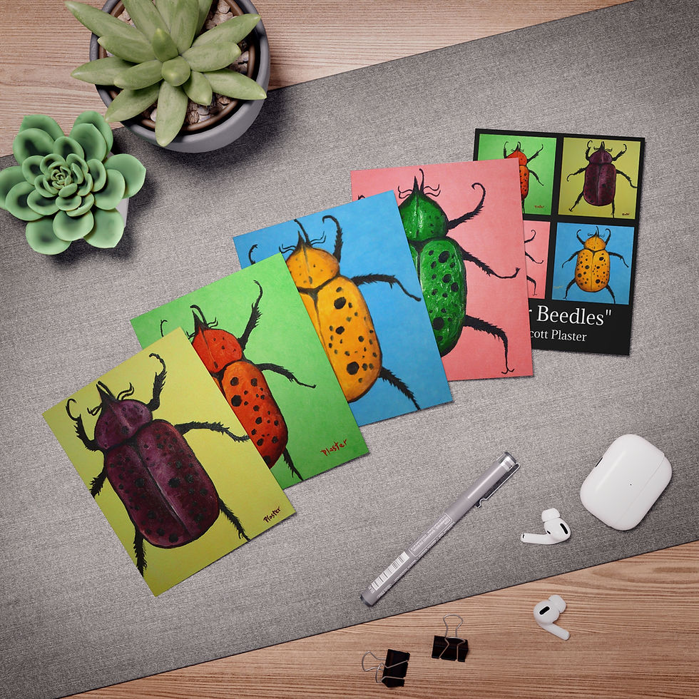 Thumbnail: Four Beedles - Greeting Card Set (Four different images, and bonus combo card)