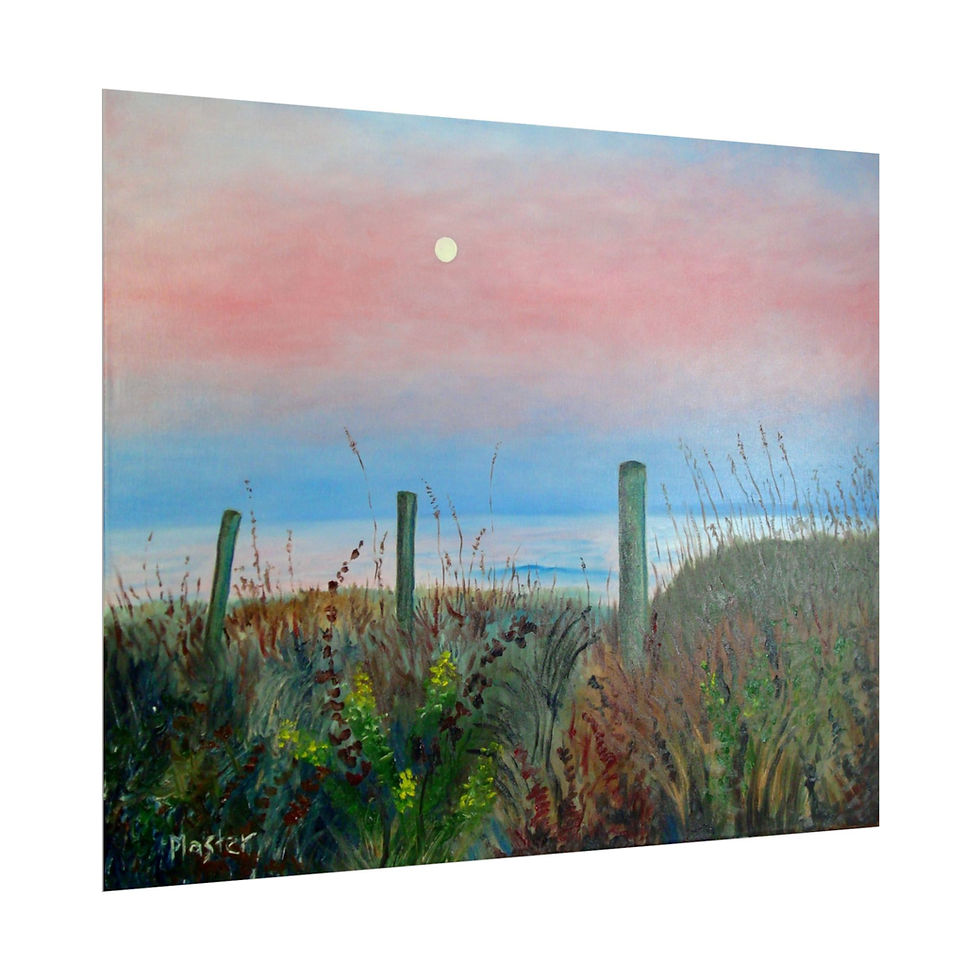 Thumbnail: Topsail Beach Moonrise Sunset - Rolled Poster