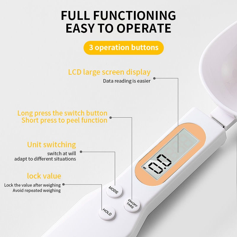 Thumbnail: Electronic Kitchen Scale 500g 0.1g LCD Digital Measuring Food Flour Digital Spoo