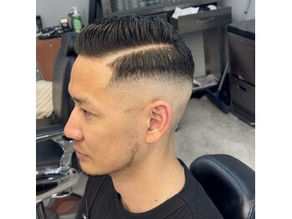 七三分けスキンフェード