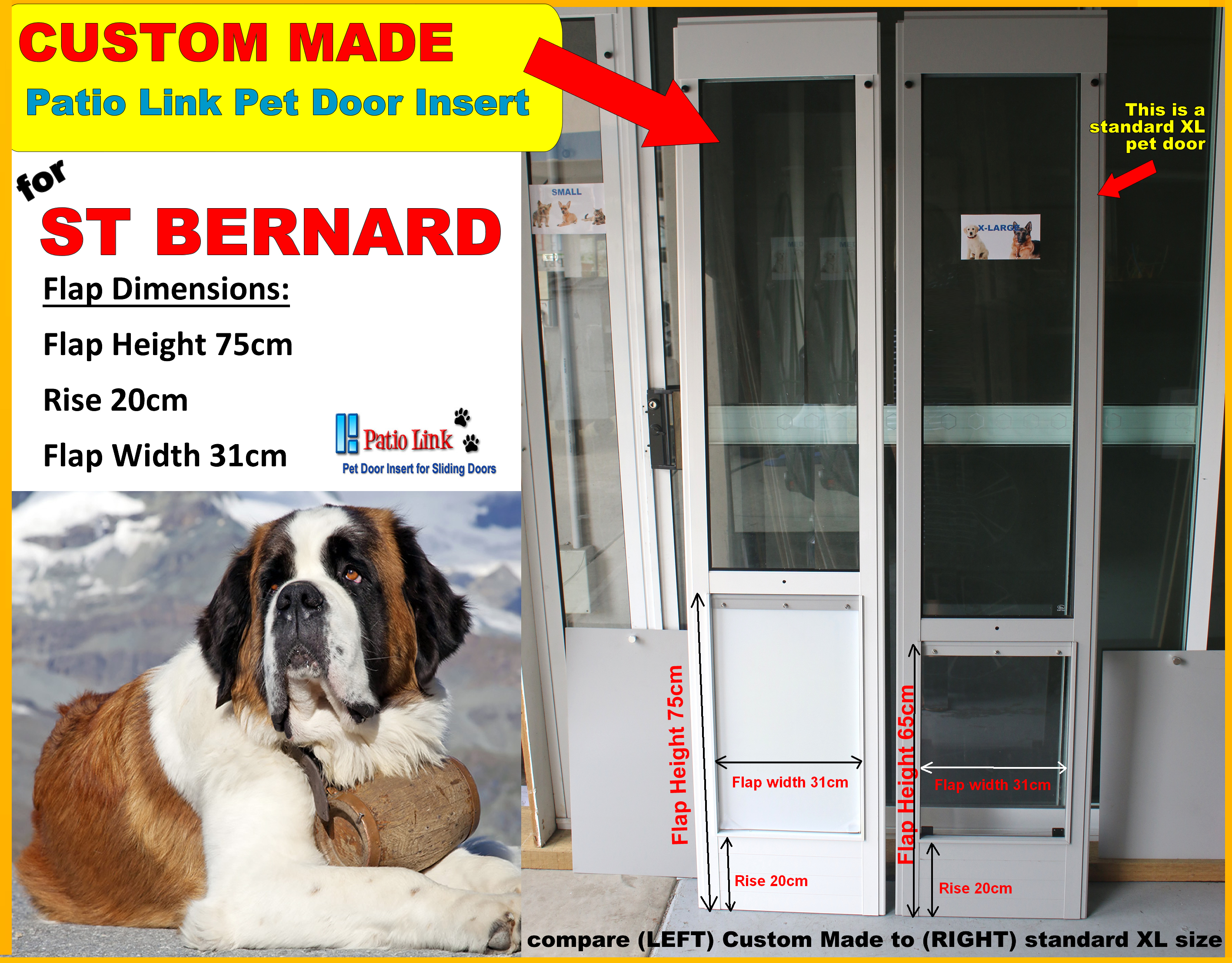 Patio Pet Door Inserts for Sliding Doors, Fully Lockable,Fast Delivery