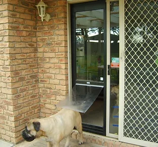 installation of pet door insert for sliding door