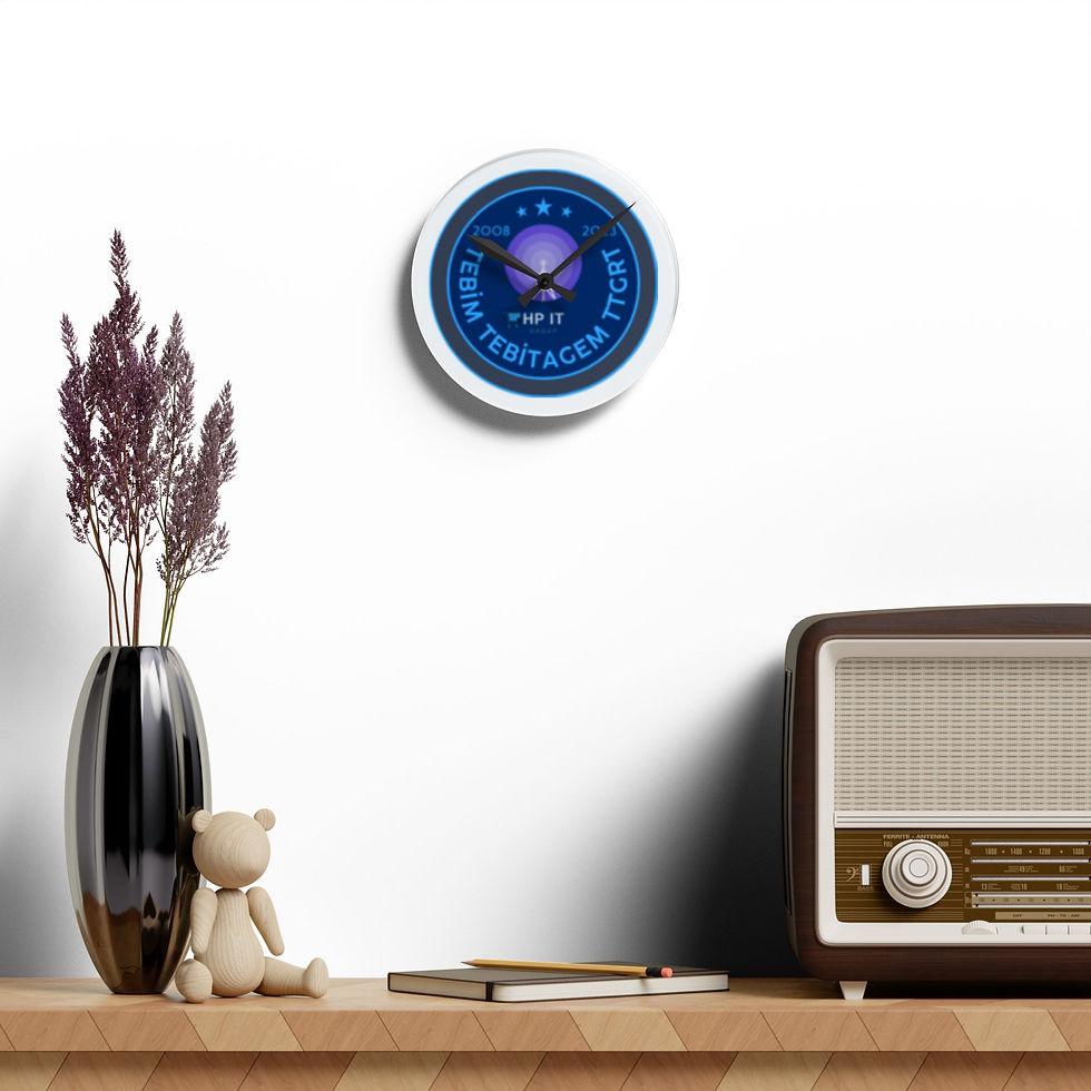 Küçük resim: Acrylic Wall Clock - Stylish Modern Decor for Tech Enthusiasts and Home Offices