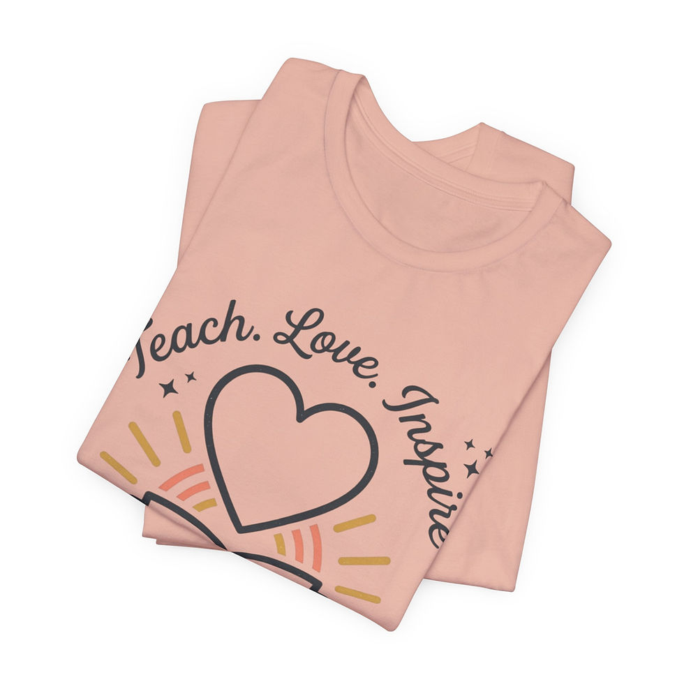 Thumbnail: Teach Love Inspire T‑Shirt — Teacher Appreciation Book & Heart Graphic Tee