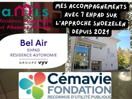 Les EHPAD que j'accompagne en snoezelen