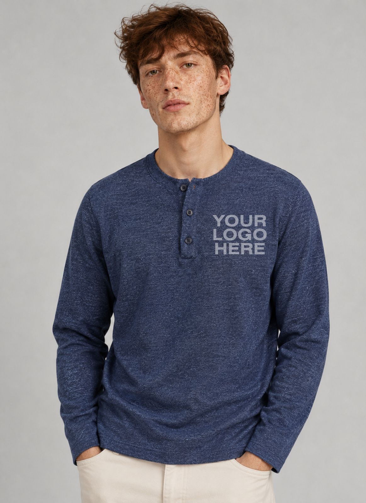 Henley Neck Tshirts for Men | Bulk Wholesale Manufacturer | Pack of 85 pcs