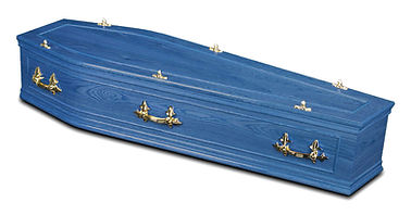 The Leagues Blue Coffin - Colourful caskets which can be finished in a variety of colours