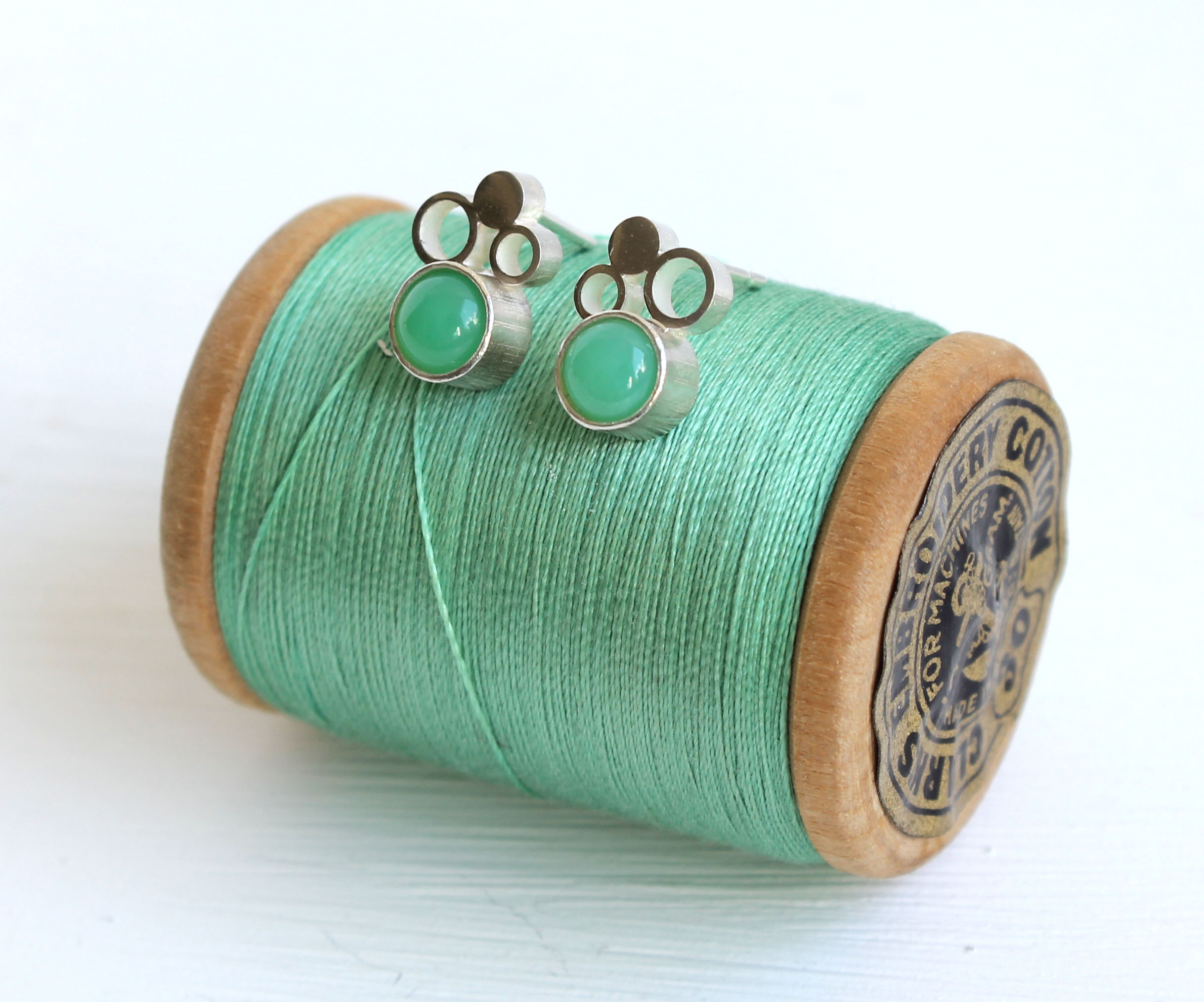Crysoprase Circles Earrings