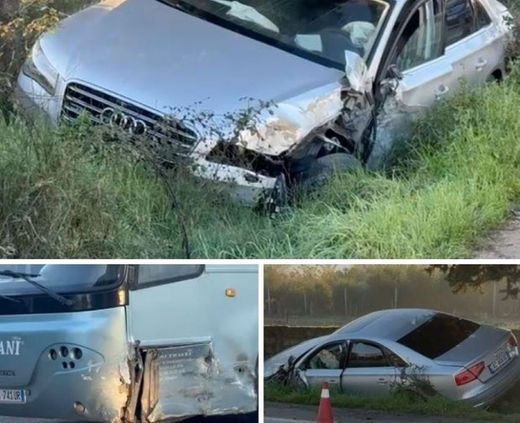 Aksident/ Autobusi nxjerr nga rruga “Audi-n”, makina përfundon në kanal
