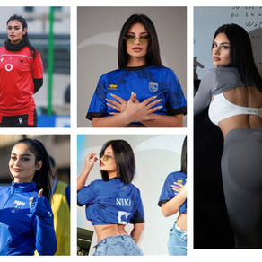 Me shqiponjën dhe të pasmet në plan të parë, futbollistja korçare “ngushëllon” Kosovën…