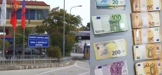 A woman was stopped at the border crossing after attempting to leave Albania with 35,000 euros that had not been declared