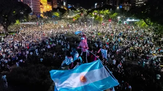 Buenos Aires celebrates as hundreds of thousands of fans flood the streets after Argentina qualifies for the final