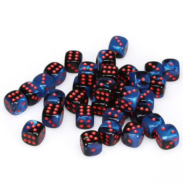 Thumbnail: Chessex: Gemini Black-Starlight/Red 12mm d6 Dice Block 36ct