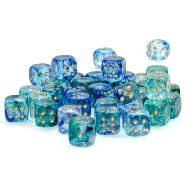 Thumbnail: Chessex: Luminary Nebula Oceanic/gold 12mm d6 Dice Block 36ct