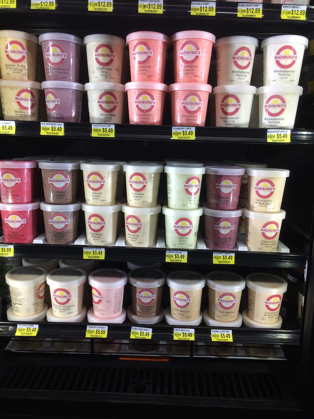 Pints of Madisono's Gelato And Sorbetto at Clifton Market, Cinicnnati