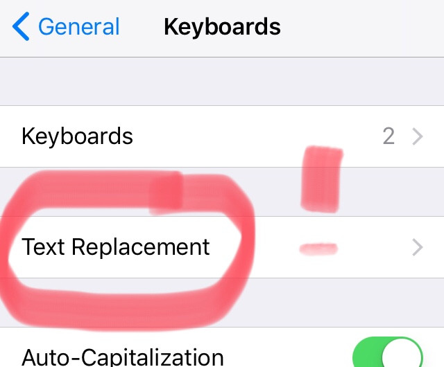 Text Replacement Screenshot