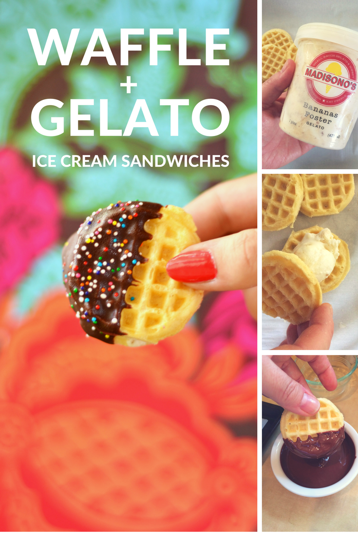 DIY Waffle and Gelato ice cream sandwich recipe