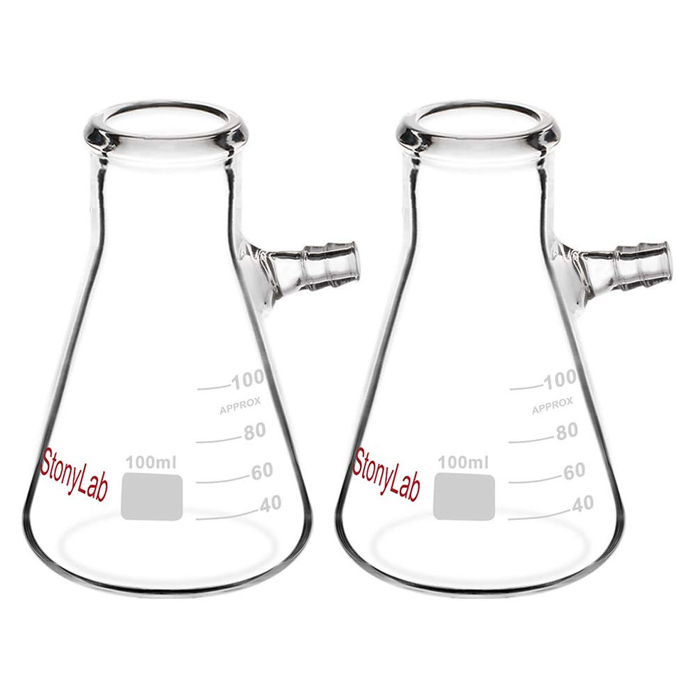Thumbnail: 2-Pack Borosilicate Glass Filtering Flask, Bolt Neck with Tubulation