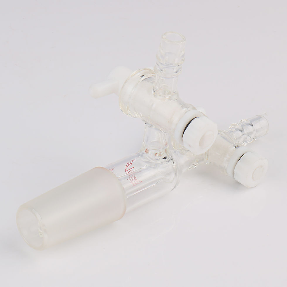 Thumbnail: Borosilicate Glass Vacuum Transfer Adapter with PTFE Stopcocks