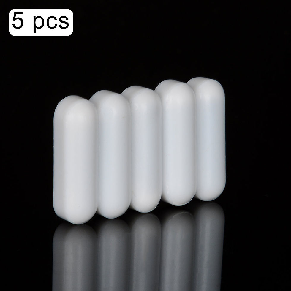 Thumbnail: 5-Pack Stir Bar Set, PTFE-Coated Magnetic Stirring Bars White Stir Mixer
