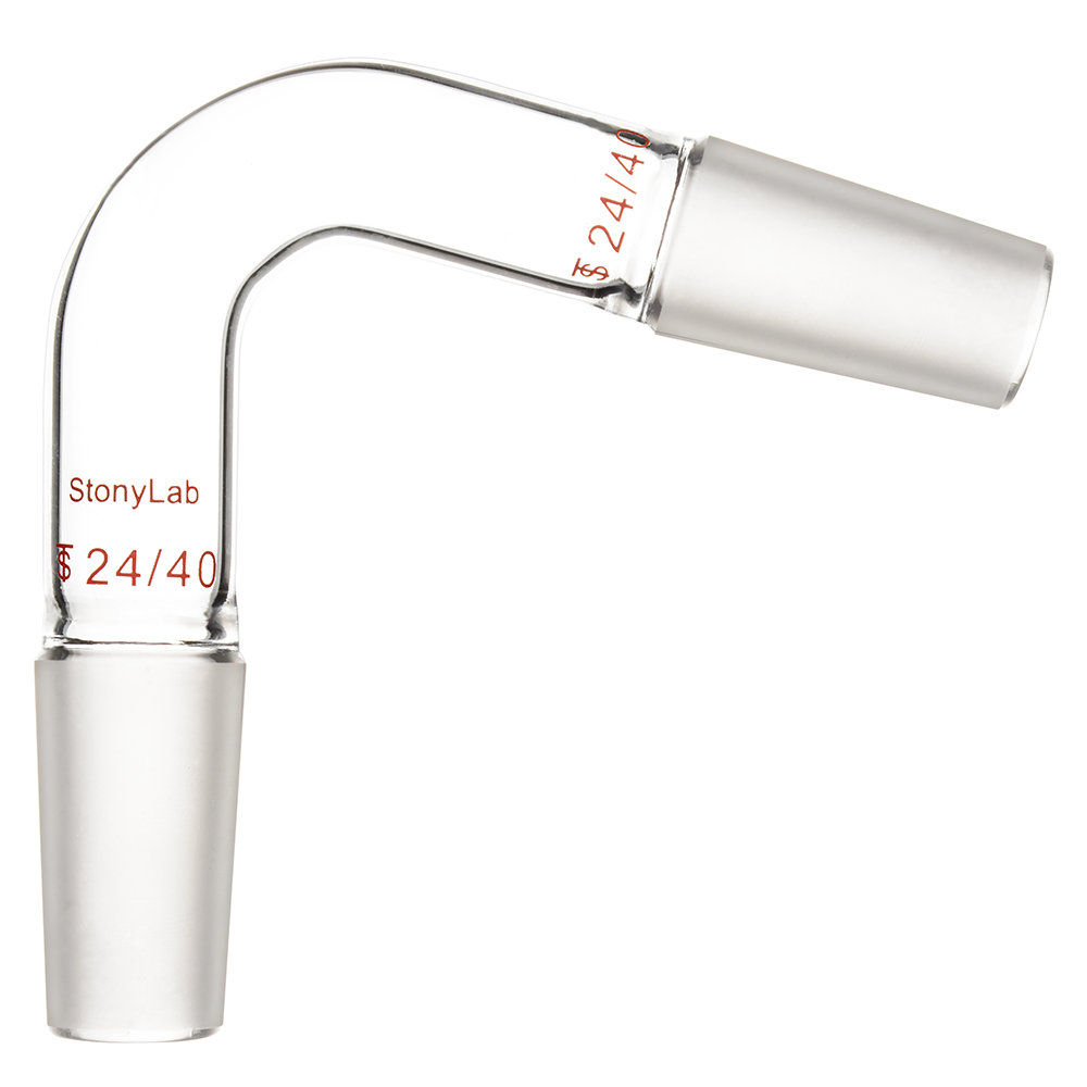 Glass 75 Degree Bent Distillation Adapter for Laboratory Lab Supply
