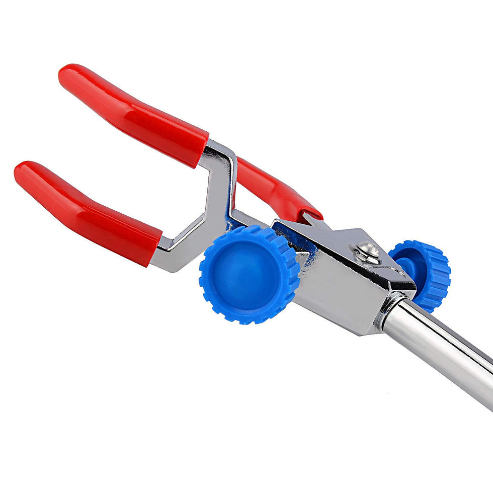 Thumbnail: 3 Prong Dual Adjustable Clamp, Swivel Clamp Finger Style Lab Extension Clamp