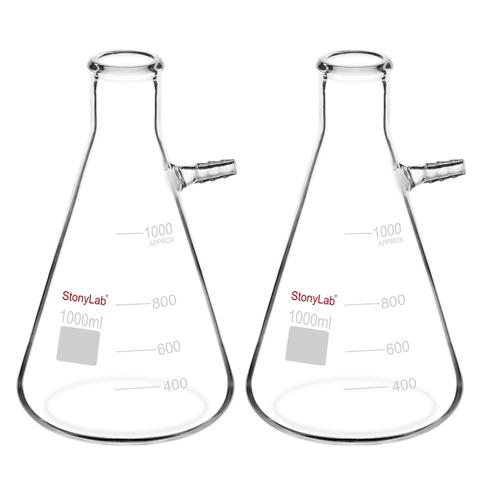 Thumbnail: 2-Pack Borosilicate Glass Filtering Flask, Bolt Neck with Tubulation