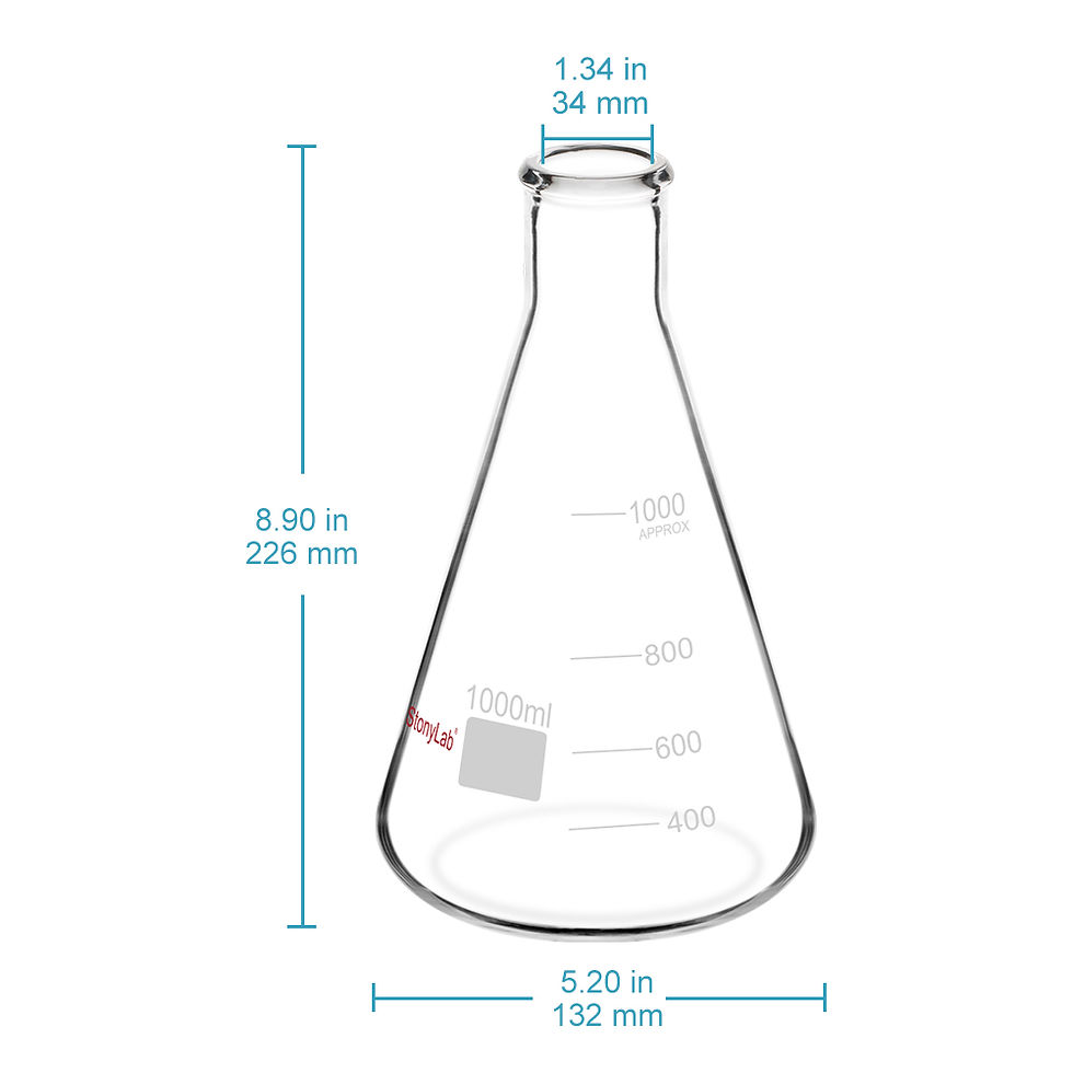 Thumbnail: Narrow Mouth Erlenmeyer Flasks with Heavy Duty Rim, 2 Pack
