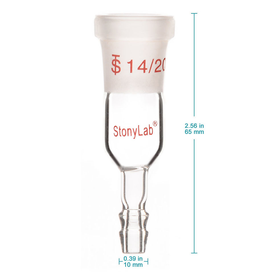 Thumbnail: Glass Straight Inlet Adapter with Female Glass Joint and 8 mm Hose Connection