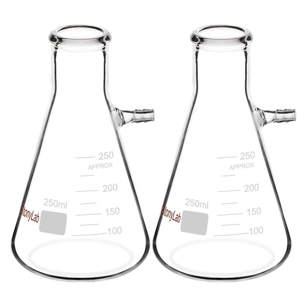 Thumbnail: 2-Pack Borosilicate Glass Filtering Flask, Bolt Neck with Tubulation