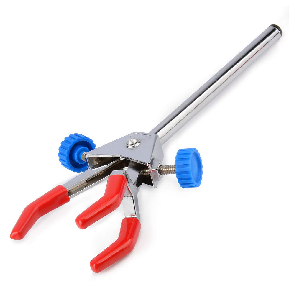 Thumbnail: 3 Prong Dual Adjustable Clamp, Swivel Clamp Finger Style Lab Extension Clamp