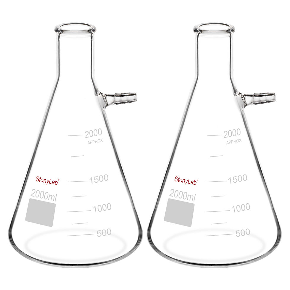 Thumbnail: 2-Pack Borosilicate Glass Filtering Flask, Bolt Neck with Tubulation