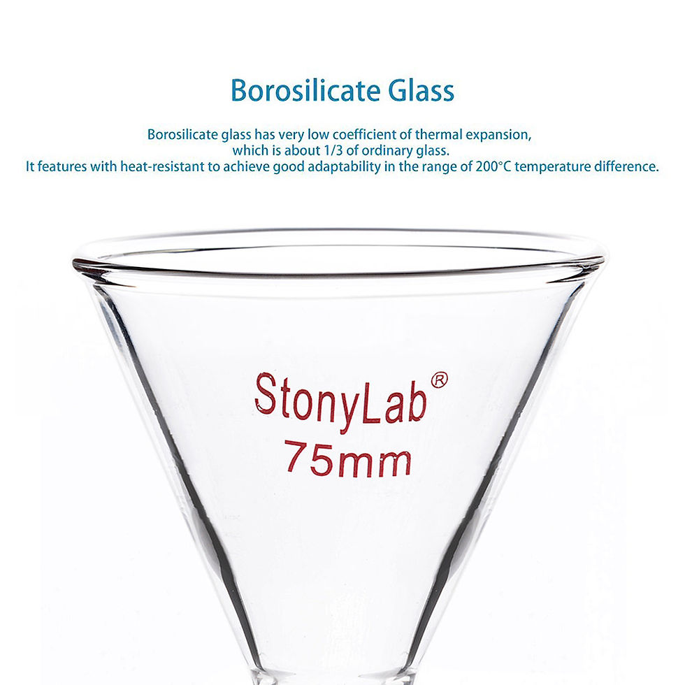 Thumbnail: Glass Powder Funnel, Heavy Wall Glass Short Stem Funnel with 22 mm Stem Diameter