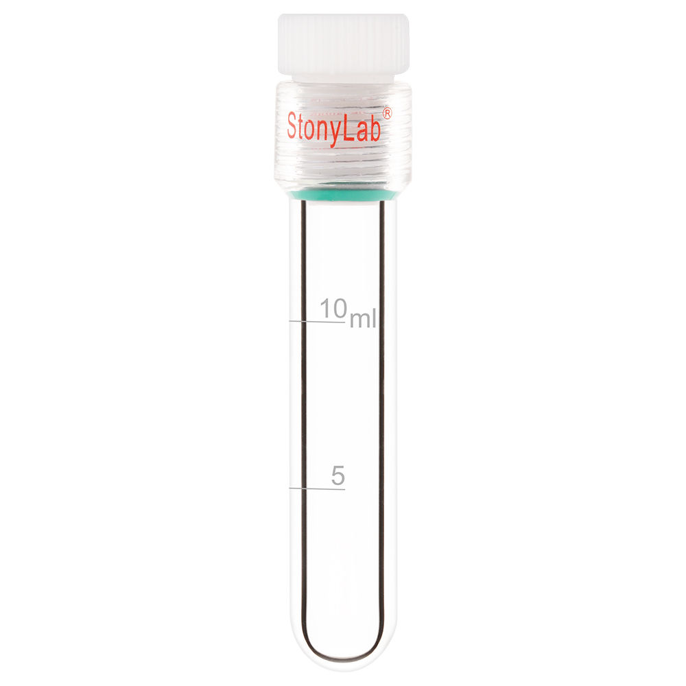 Borosilicate Glass Reusable Graduated Test Tube with PTFE Screw Cap
