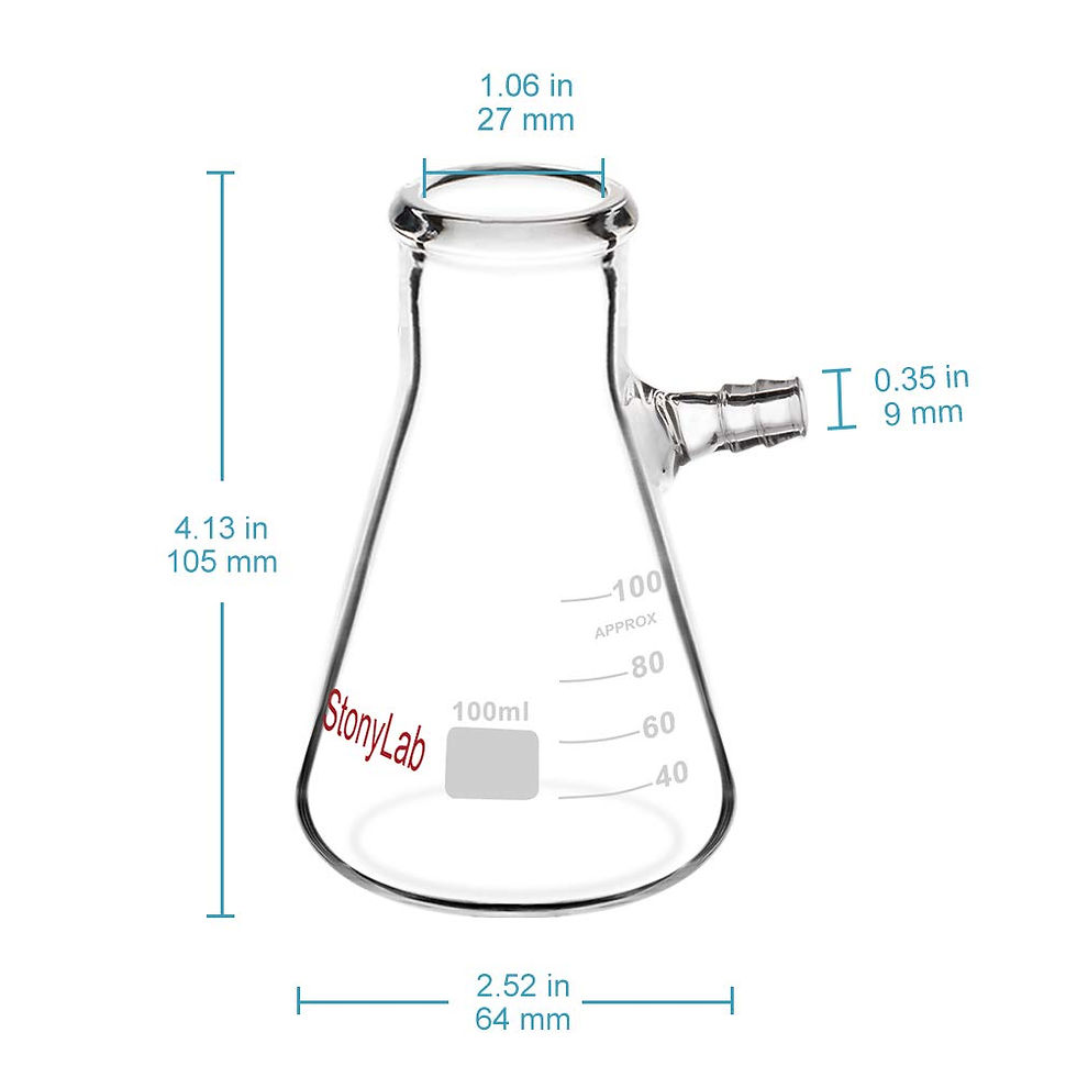 Thumbnail: 2-Pack Borosilicate Glass Filtering Flask, Bolt Neck with Tubulation