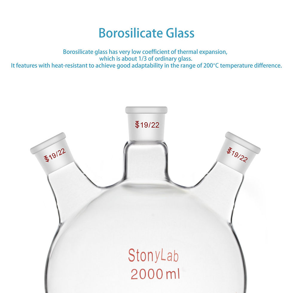 Thumbnail: Heavy Wall 3 Neck Round Bottom Flask RBF, with 19/22 Center/Side Joint