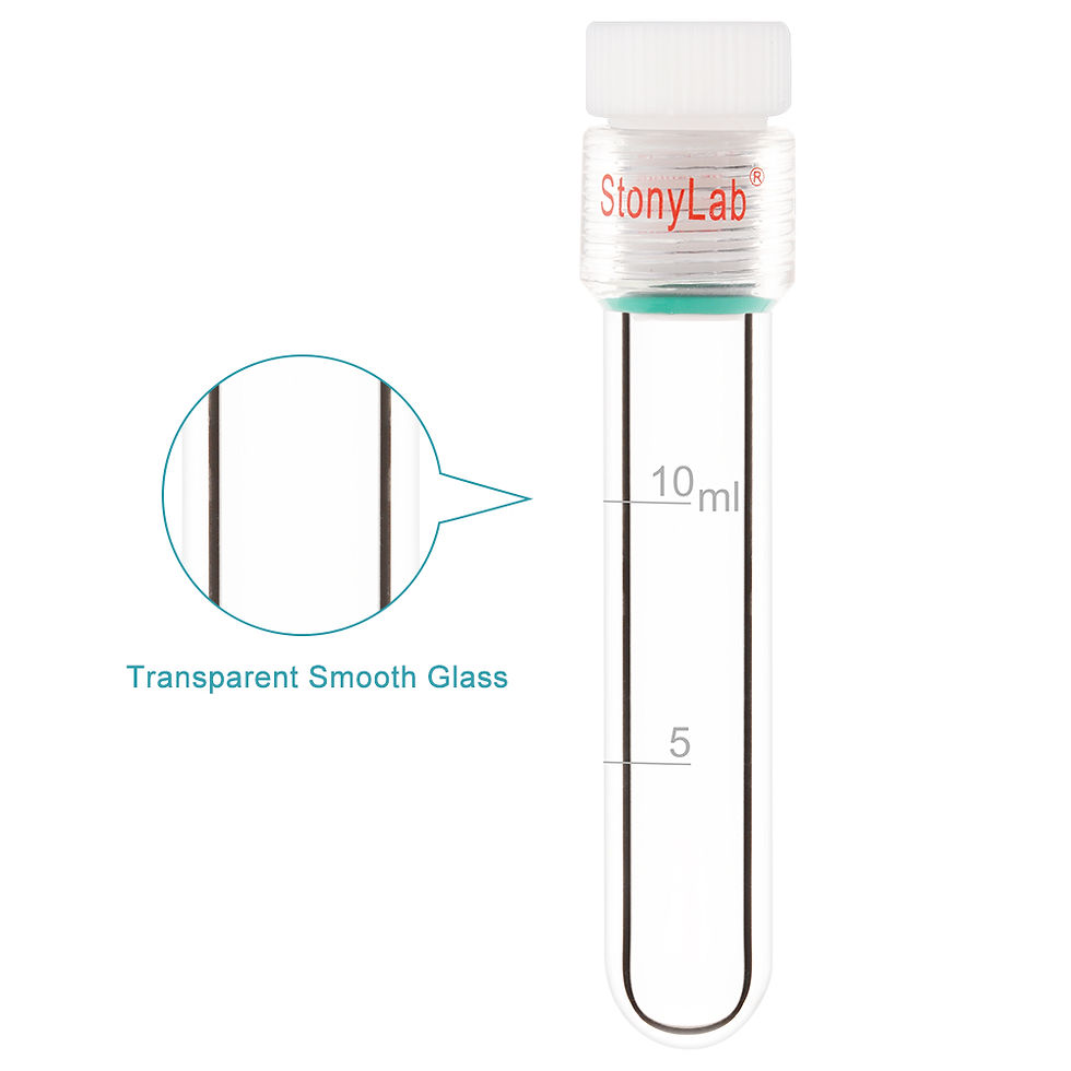 Thumbnail: Borosilicate Glass Reusable Graduated Test Tube with PTFE Screw Cap