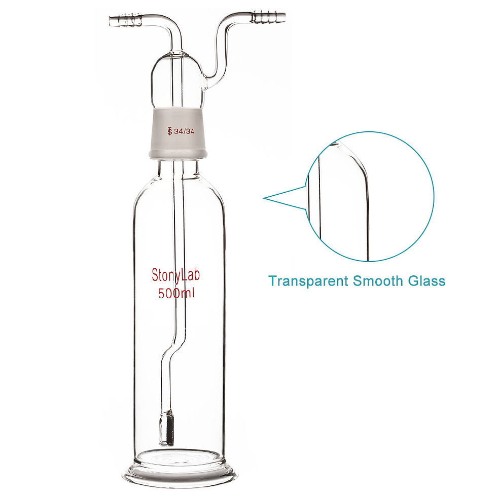 Thumbnail: Gas Washing Bottle with Fritted Disc and 8 mm OD Hoses, 34/34 Stopper