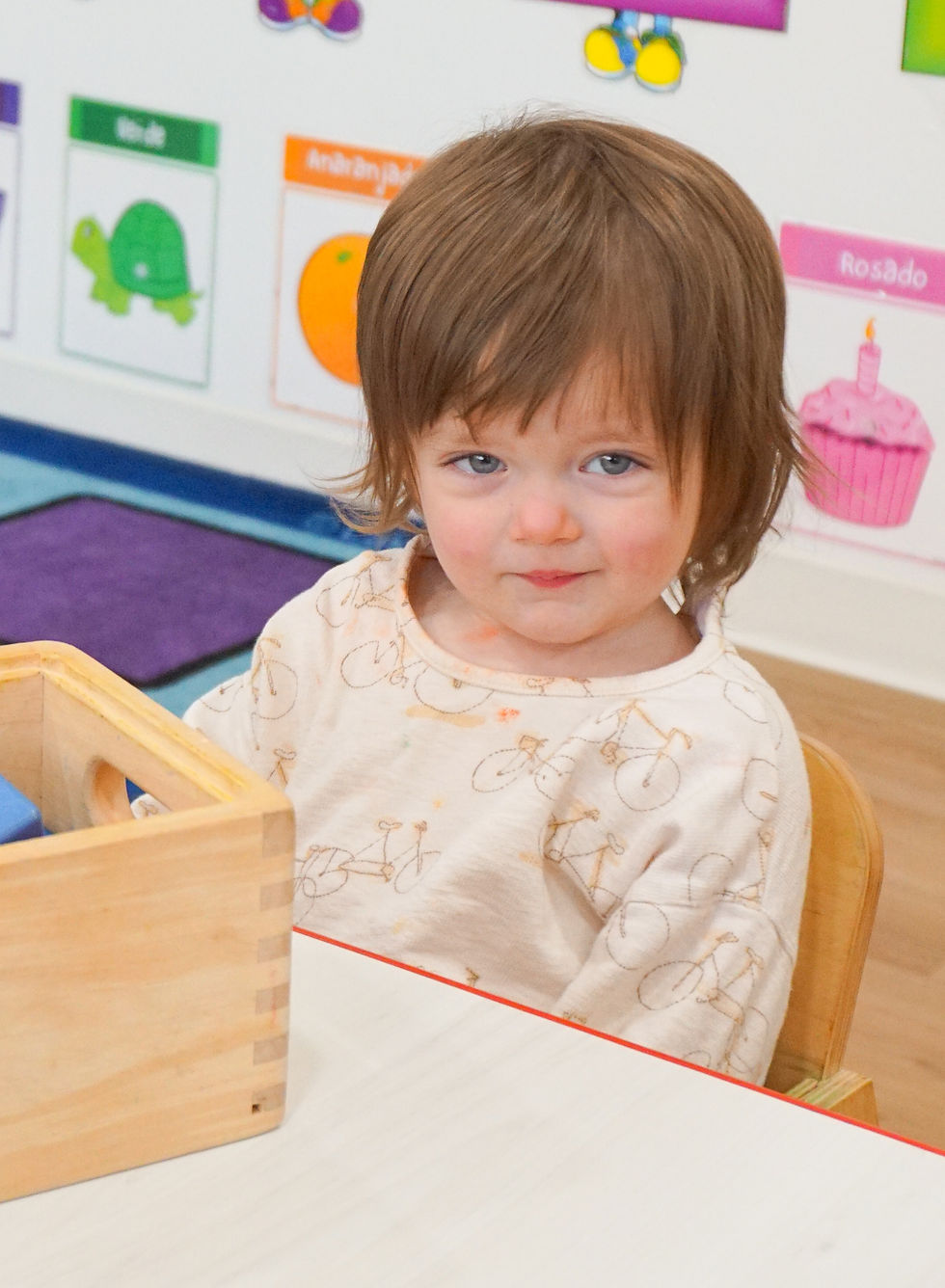 girl in class playing